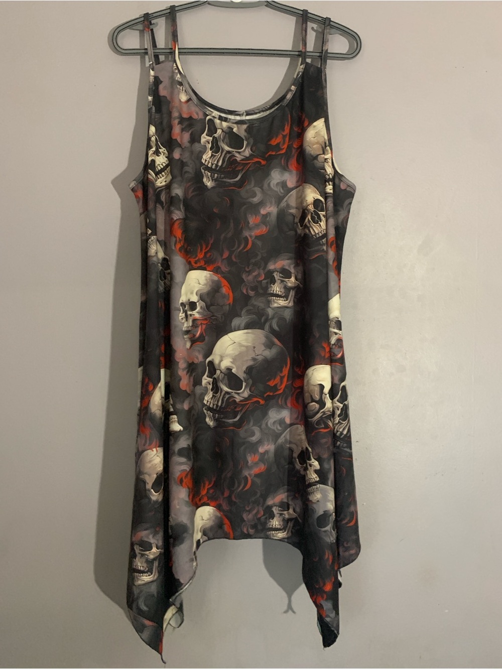 Skull Print Sleeveless Dress